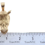 14K Yellow Gold Custom Made Rhino Pendant 65588 - Image 6