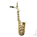 14K Yellow Gold Custom Made Saxophone Pendant 66052 - Image 1