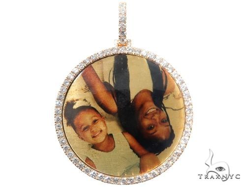 14K Yellow Gold Customizable Photo Pendant 2 inches, photo 8 of 8