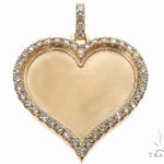 14K Gold Customizable Heart Photo Pendant 1 inch 64627 - Image 1