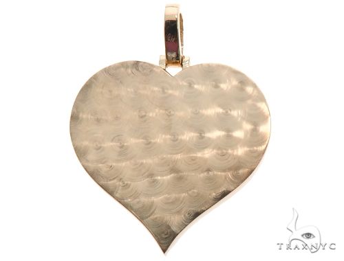 14K Gold Customizable Heart Photo Pendant 1 inch 64627 - Image 3