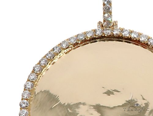 14K Yellow Gold Customizable Photo Pendant 2 inches 64631 - Image 3