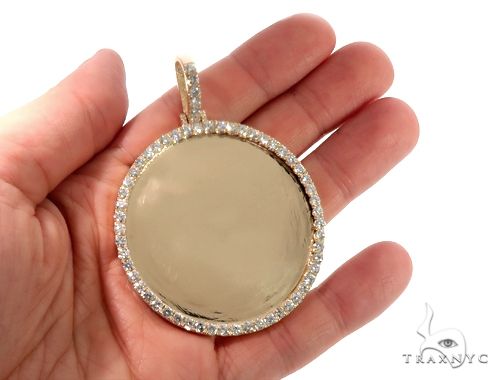 14K Yellow Gold Customizable Photo Pendant 2 inches, photo 5 of 8