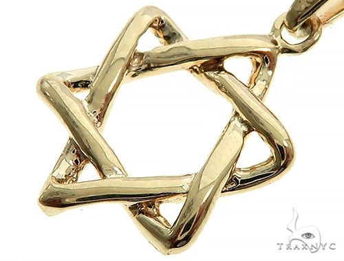 14K Yellow Gold David Star Pendant Set, photo 3 of 7