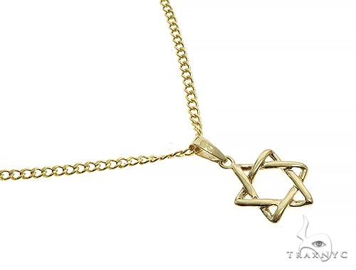 14K Yellow Gold David Star Pendant Set, photo 4 of 7