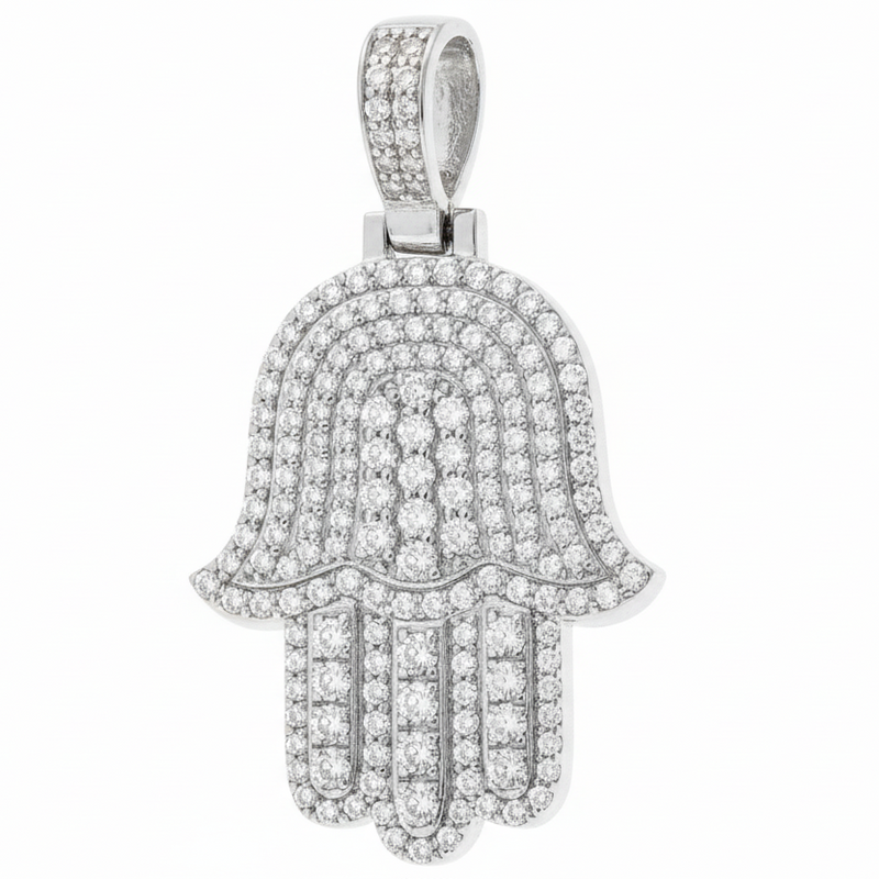 14K Gold Diamond Hamsa Pendant 65843