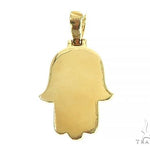 14K Gold Diamond Hamsa Pendant 65843 - Image 3