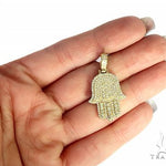 14K Gold Diamond Hamsa Pendant 65843 - Image 5