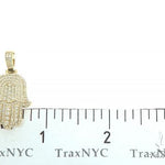 14K Gold Diamond Hamsa Pendant 65843 - Image 6