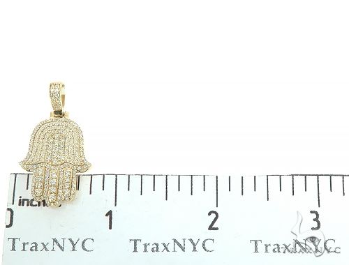 14K Gold Diamond Hamsa Pendant 65843 - Image 6