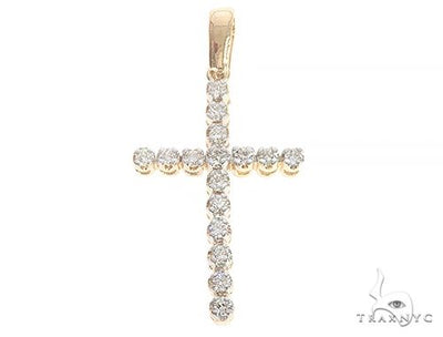 14K Gold Diamond Cross