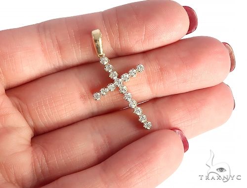 14K Gold Diamond  Cross 65301 - Image 5