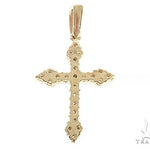 14K Yellow Gold Diamond  Cross 65302 - Image 3