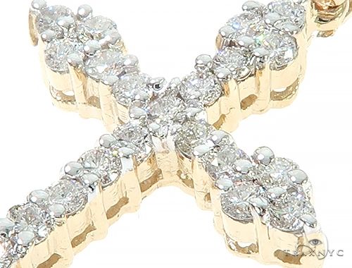 14K Yellow Gold Diamond  Cross 65302 - Image 4