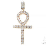 14K Yellow Gold Diamond Ankh Cross 65447 - Image 1