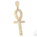 14K Yellow Gold Diamond Ankh Cross 65447 - Image 2