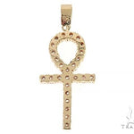 14K Yellow Gold Diamond Ankh Cross 65447 - Image 3