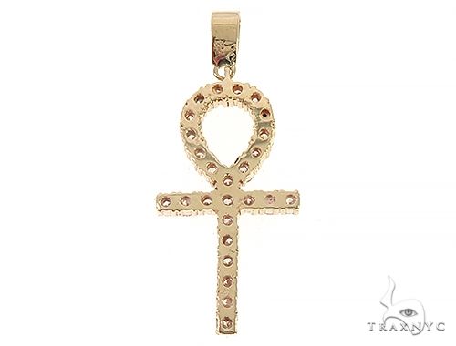 14K Yellow Gold Diamond Ankh Cross, photo 3 of 7