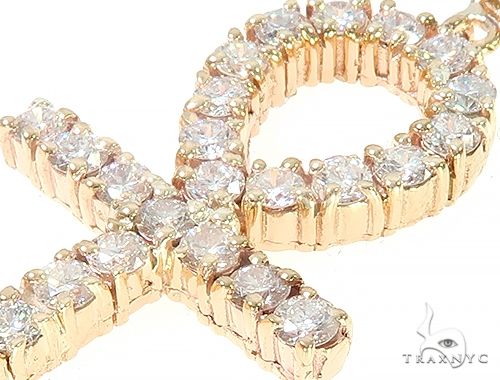 14K Yellow Gold Diamond Ankh Cross 65447 - Image 4