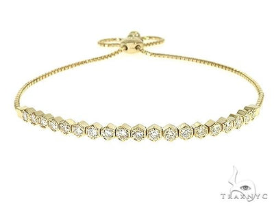 14K Yellow Gold Diamond Bolo Bracelet 66126 - Image 1