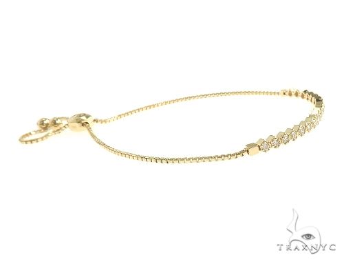 14K Yellow Gold Diamond Bolo Bracelet 66126 - Image 3