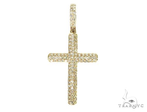 14K Gold Diamond Cross Pendant 65952 - Image 1