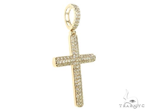 14K Gold Diamond Cross Pendant 65952 - Image 2