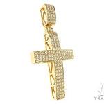 14K Gold Diamond Cross Pendant 65953 - Image 2