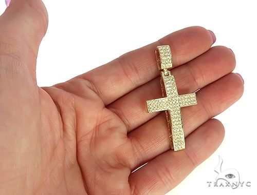 14K Gold Diamond Cross Pendant 65953 - Image 5