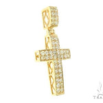 14K Gold Diamond Cross Pendant 65954 - Image 2