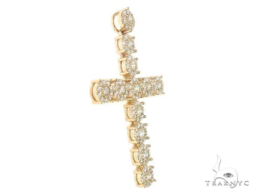14K Yellow Gold Diamond Cross Pendant 66100 - Image 2