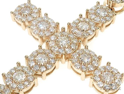 14K Yellow Gold Diamond Cross Pendant 66100 - Image 4