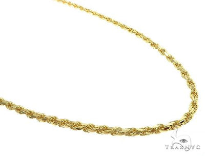 14K Yellow Gold Diamond Cut Solid Rope Chain 3.5mm 66298