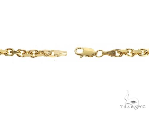 14K Yellow Gold Diamond Cut Solid Anchor Chain 18 Inches 3mm 70122 - Image 4