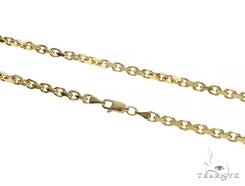 14K yellow gold diamond cut anchor chain, 22 inches, 3.5mm men's necklace.