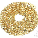 14K yellow gold diamond cut anchor chain, 22 inches, 3.5mm men's necklace.