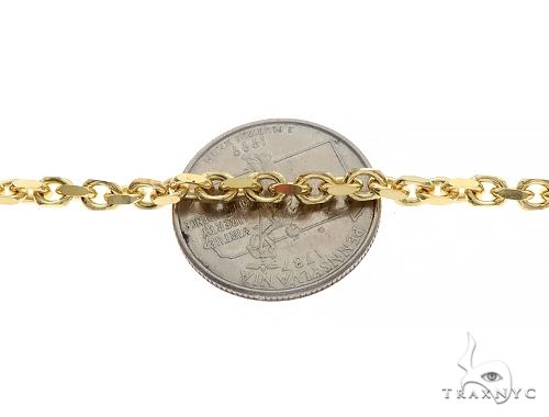 14K yellow gold diamond cut anchor chain, 22 inches, 3.5mm men's necklace.