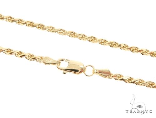14K Yellow Gold Diamond Cut Solid Rope Chain 2.5mm 64769, photo 2 of 6