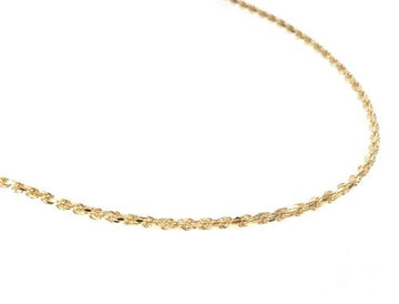 14k yellow gold diamond cut solid rope chain 2.5mm – close-up of twisted faceted links