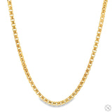 14K Yellow Gold Diamond Cut Solid Round Box Chain 3mm 70642