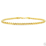 14K Yellow Gold Diamond Cut Solid Round Box Bracelet 8 Inches 3mm 70644 - Image 1