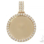 14K Yellow Gold Diamond Frame Custom Photo Pendant 1.25 inch Plus 65409 - Image 1