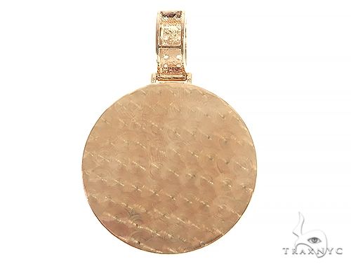 14K Yellow Gold Diamond Frame Custom Photo Pendant 1.25 inches 65408 - Image 3