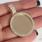 14K Yellow Gold Diamond Frame Custom Photo Pendant 1.25 inches 65408 - Image 4