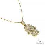 14K Gold Diamond Hamsa Pendant Set 66613 - Image 2