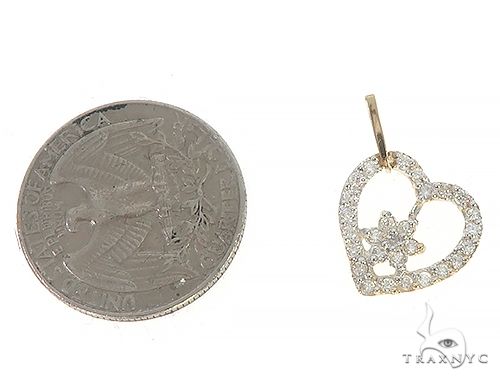 14K Yellow Gold Diamond Heart Pendant 65450 - Image 5