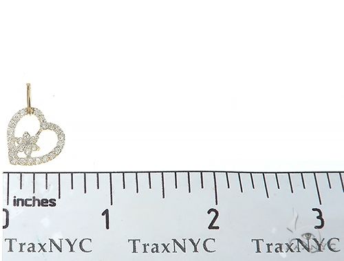 14K Yellow Gold Diamond Heart Pendant 65450 - Image 6
