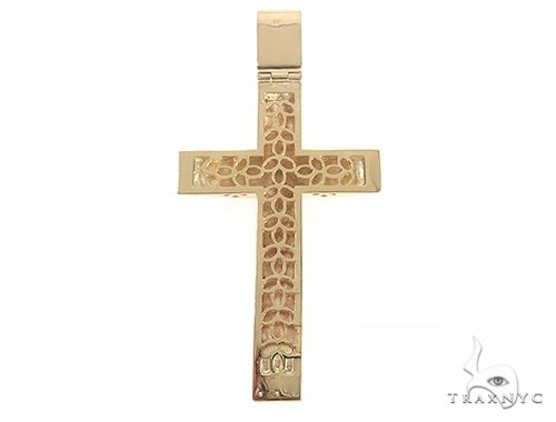 14K Yellow Gold Diamond Large Cross 65665 - Image 3