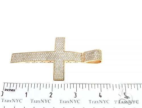 14K Yellow Gold Diamond Large Cross 65665 - Image 7