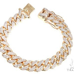 14K Yellow Gold Diamond Miami Cuban Bracelet 64779 - Image 2